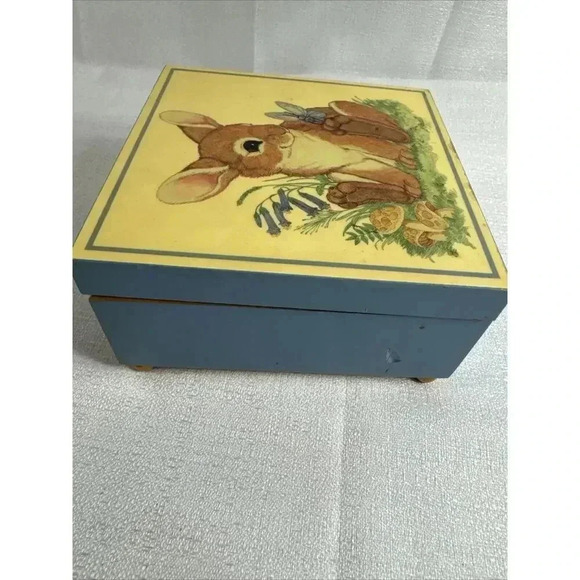Bunny Rabbit Music Jewelry Box LK‎ POWELL Vintage 80s ***Please see pics*** - Picture 8 of 11